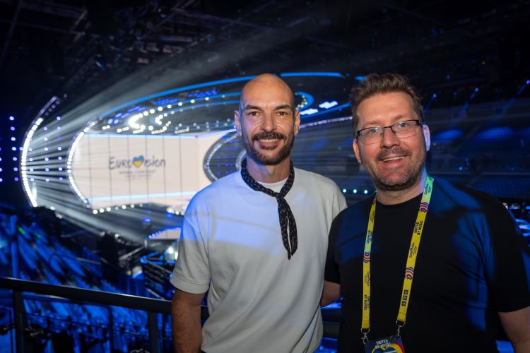 Tim Routledge (Lighting Director) with Julio Himede (Stage Designer)